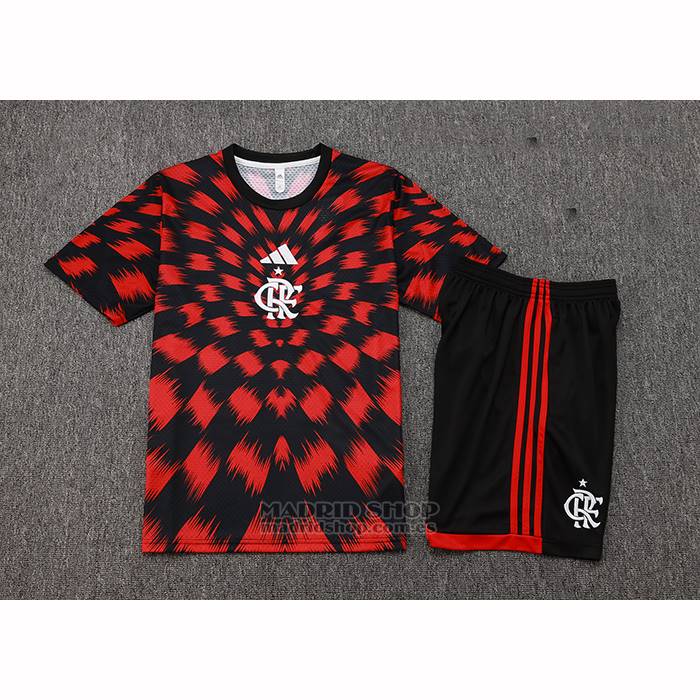 Chandal del Flamengo Manga Corta 2025-2026 Negro Rojo - Pantalon Corto